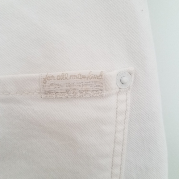 7 For All Mankind High Waisted Cropped Straight in Clean White Size 28 - Picture 12 of 13